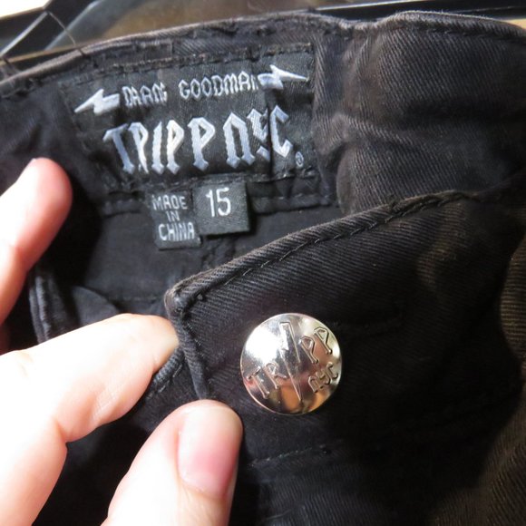 [ripped] Skinny Gothic Peekaboo eyelet pants Tripp NYC size 15 - Picture 11 of 16